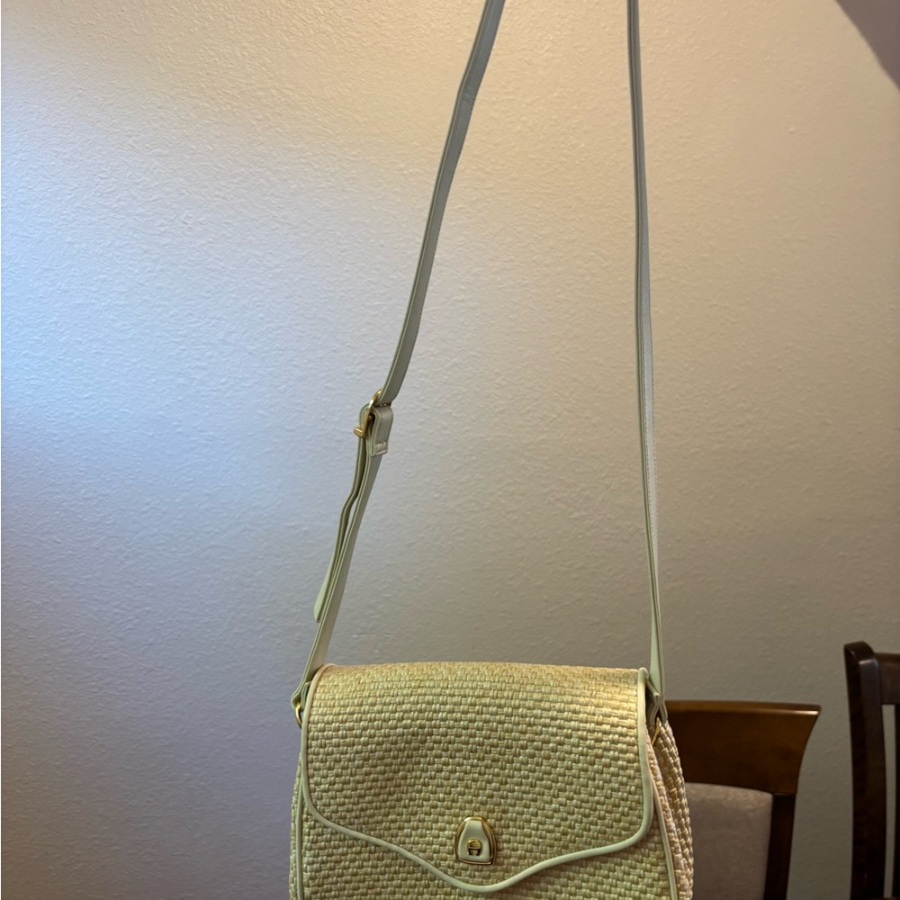 Etienne Aigner Cream Woven Crossbody Bag - Picture 2 of 7